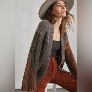 Anthropologie Nori Patchwork Knit Cardigan